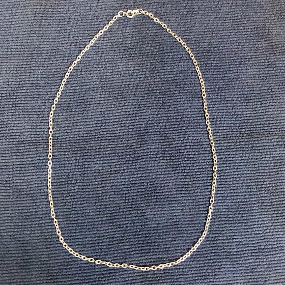 20" silver chain link necklace, 3mm links - Picture 1 of 8